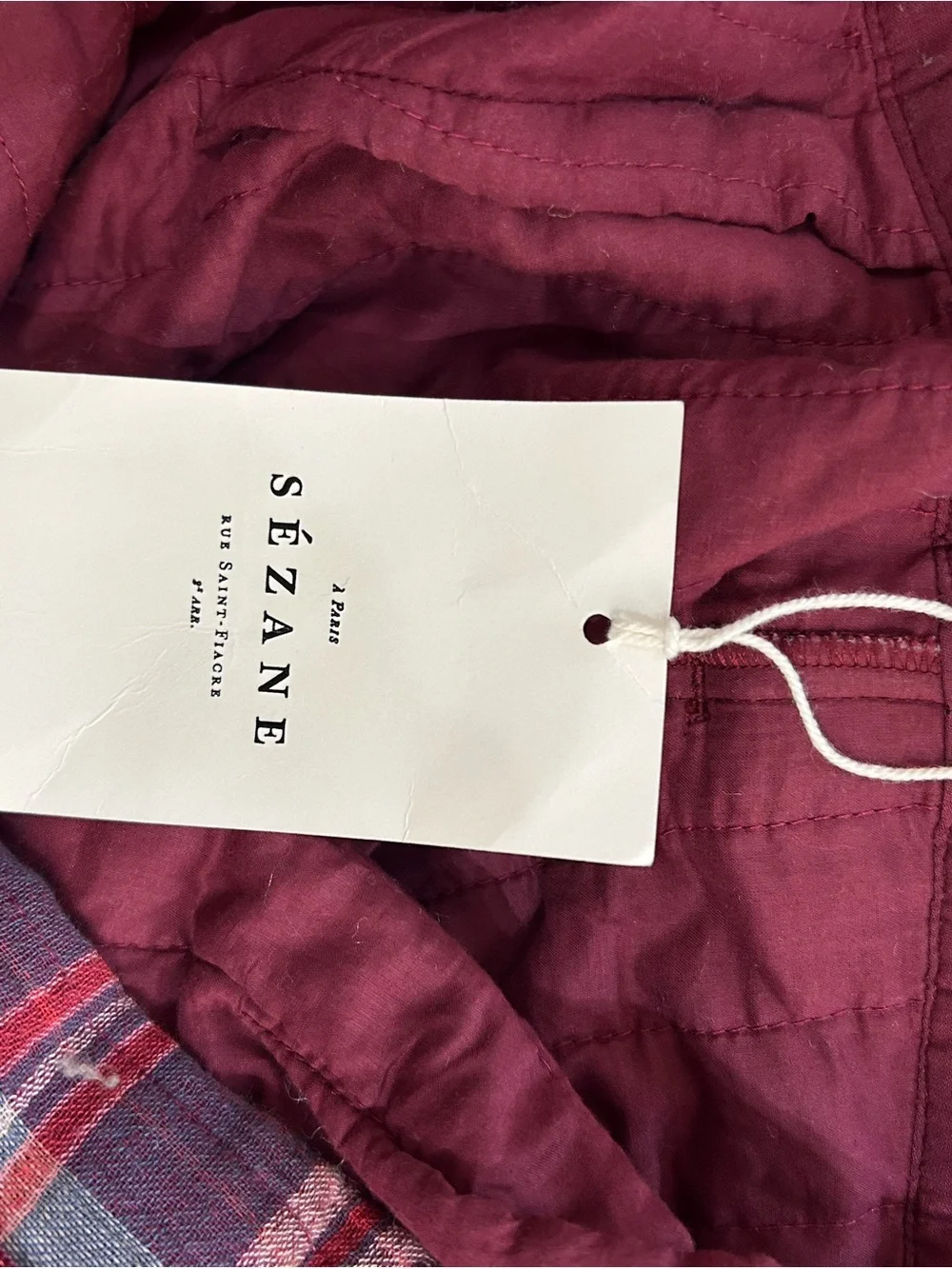 Sezane Plaid High-Waist Tie Shorts - Red Gray